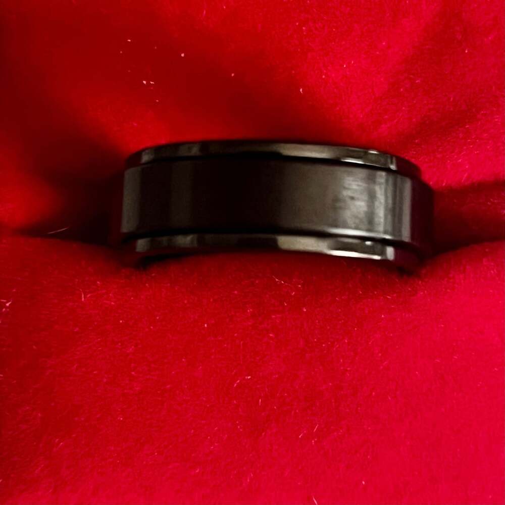 Black 6mm Titanium Steel Band Size 11